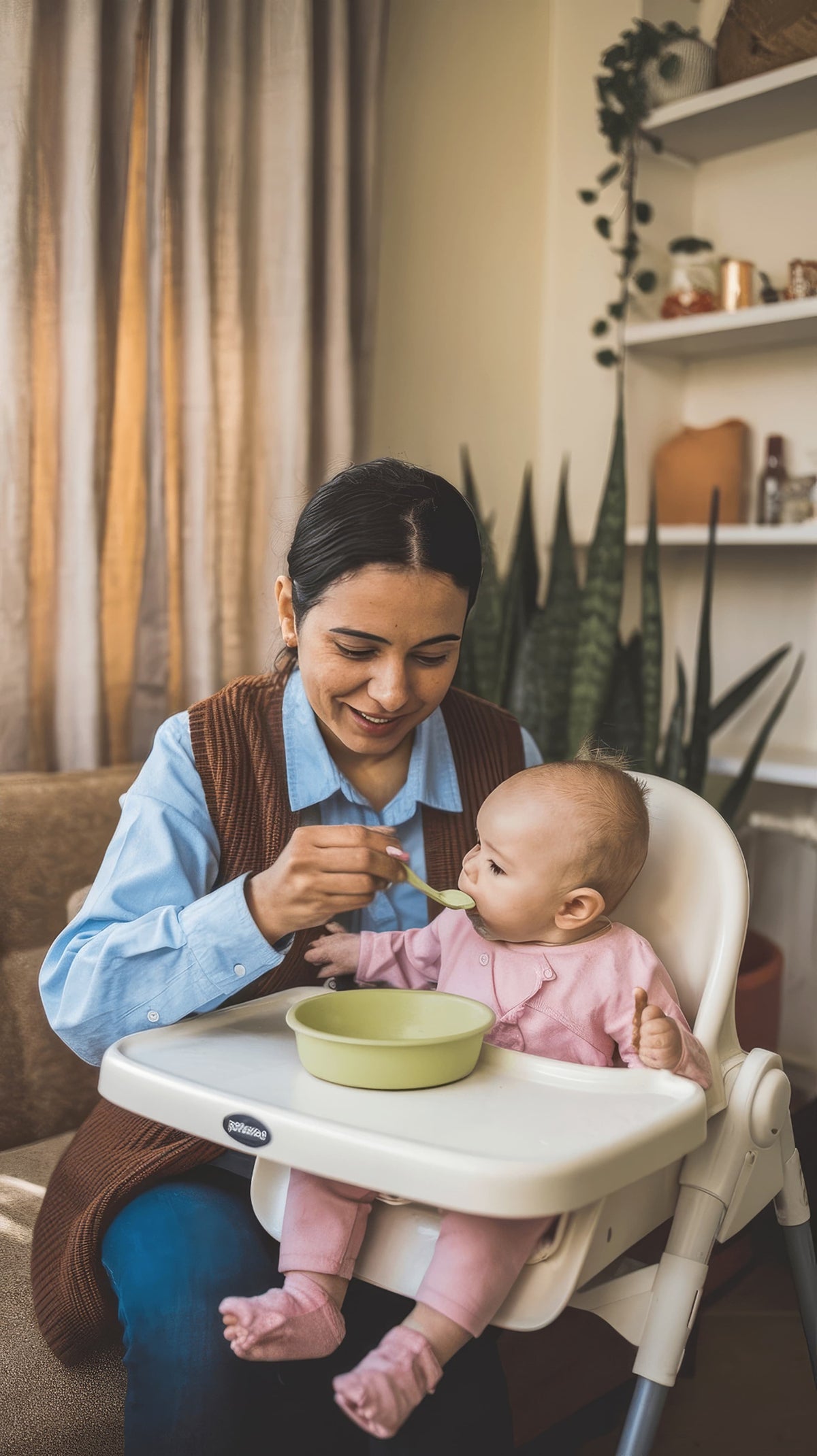 woman-feeding-her-baby-home