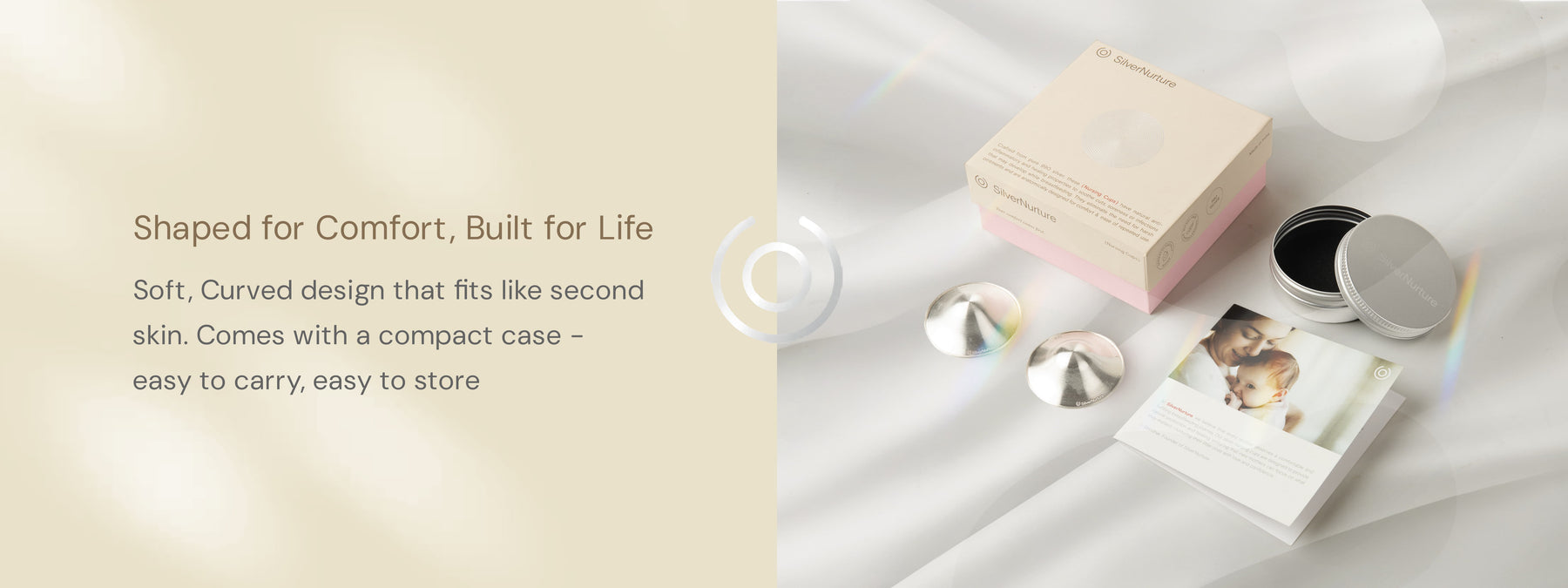 SilverNurture nursing cups with case and packaging