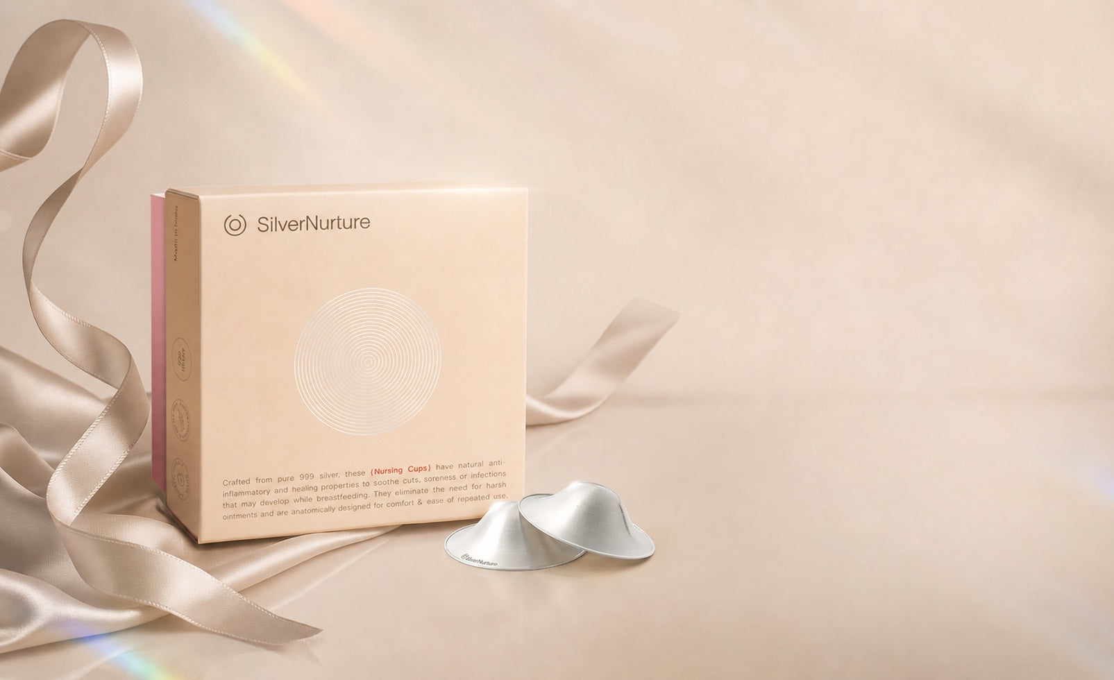 SilverNurture nursing cups with packaging